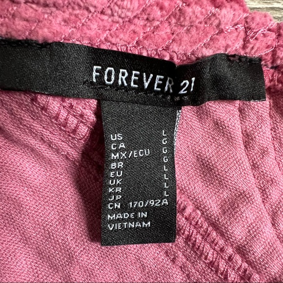 FOREVER 21 pink corduroy overalls skirt size large - Picture 7 of 9